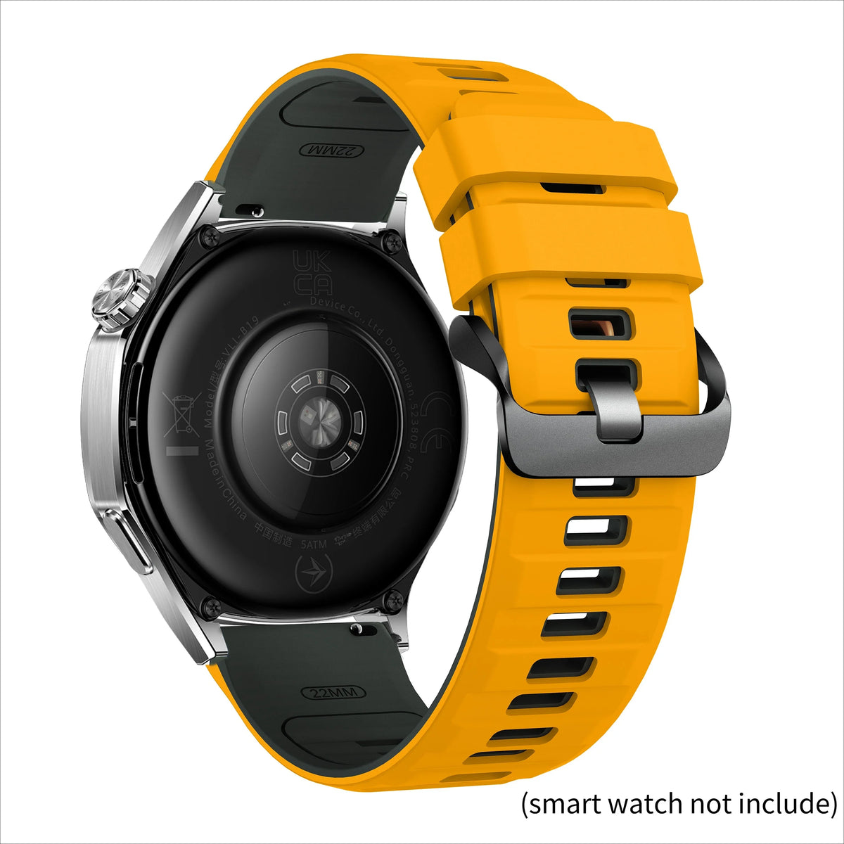 Silicone Sport Band for Huawei Watch GT6 – 22mm, 10 Colors Silicone Watch Band Qme Yellow Gray 22mm Universal