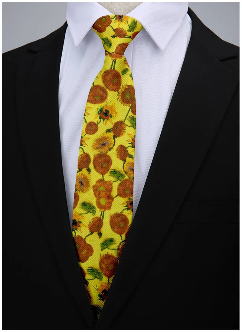 Men's 3D Oil Painting Novelty Necktie | Wedding & Party Tie Novelty Necktie Qme