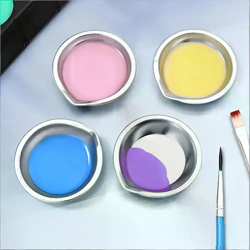 Stainless Steel Paint Palette Mixing Bowls – Odorless & Non-Toxic Paint Palette Bowls Qme