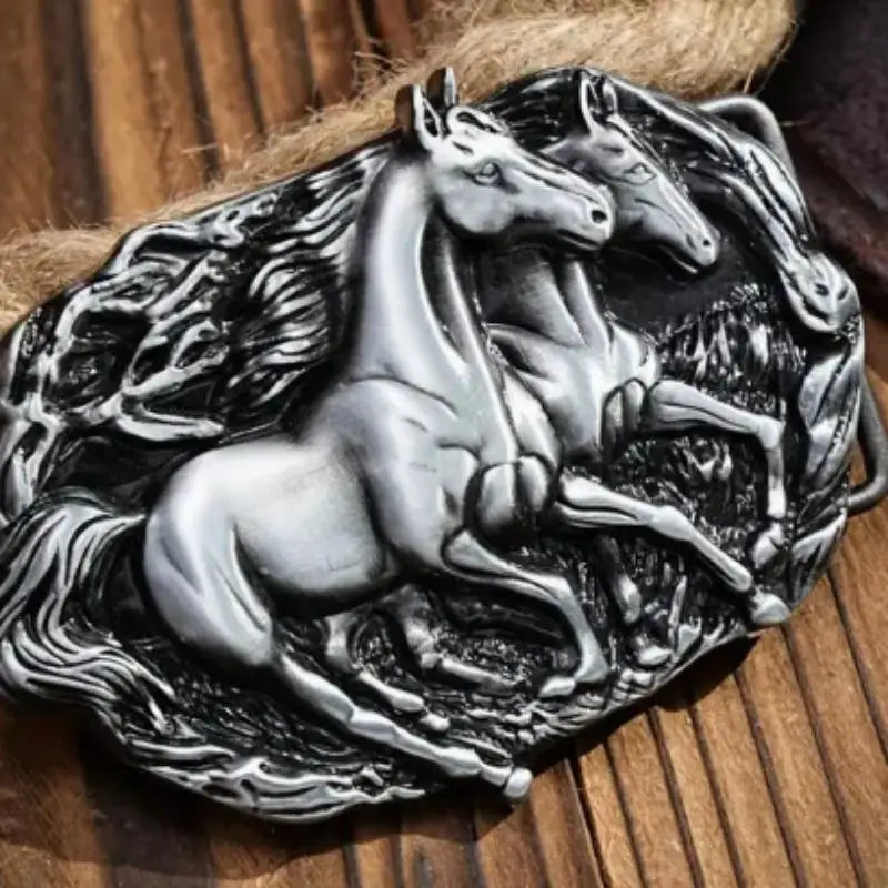 Western Belt Buckle – Vintage Cowboy Rodeo Silver | Men & Women Western Belt Buckle Qst A15