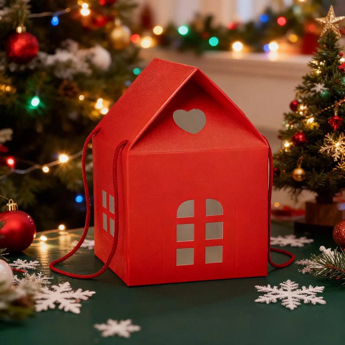 Christmas House Shape Candy Boxes | Festive Paper Gift Containers Holiday Gift Box Qme