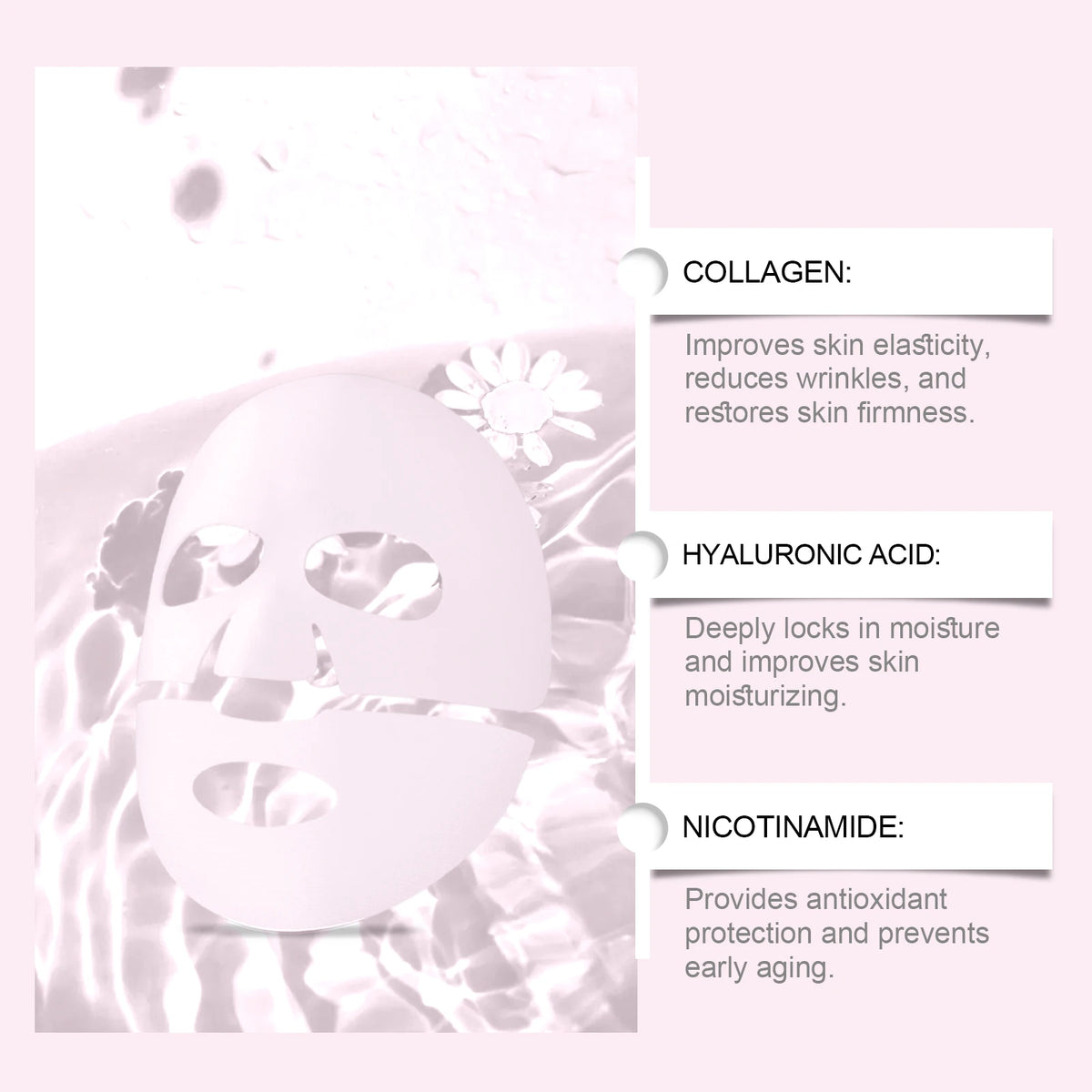 Hoygi Pink Collagen Salmon Hydrogel Facial Mask – Moisturizing Hydrogel Facial Mask Qst