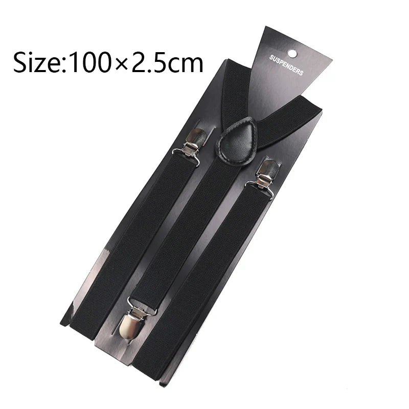 Unisex Elastic Leather Suspenders Braces – 26 Colors Suspenders & Braces Qme