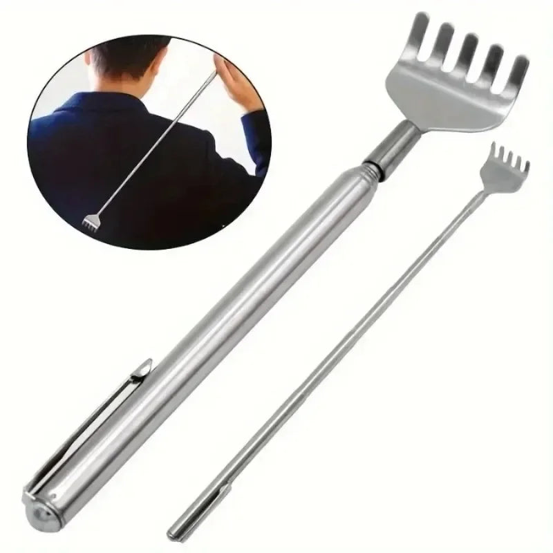 Telescopic Back Scratcher – Extendable Stainless Steel, Portable Back Scratcher Qme