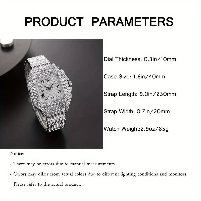 Men's Elegant Analog Watch | Zinc Alloy & Rhinestone Dial Men's Analog Watch Qme