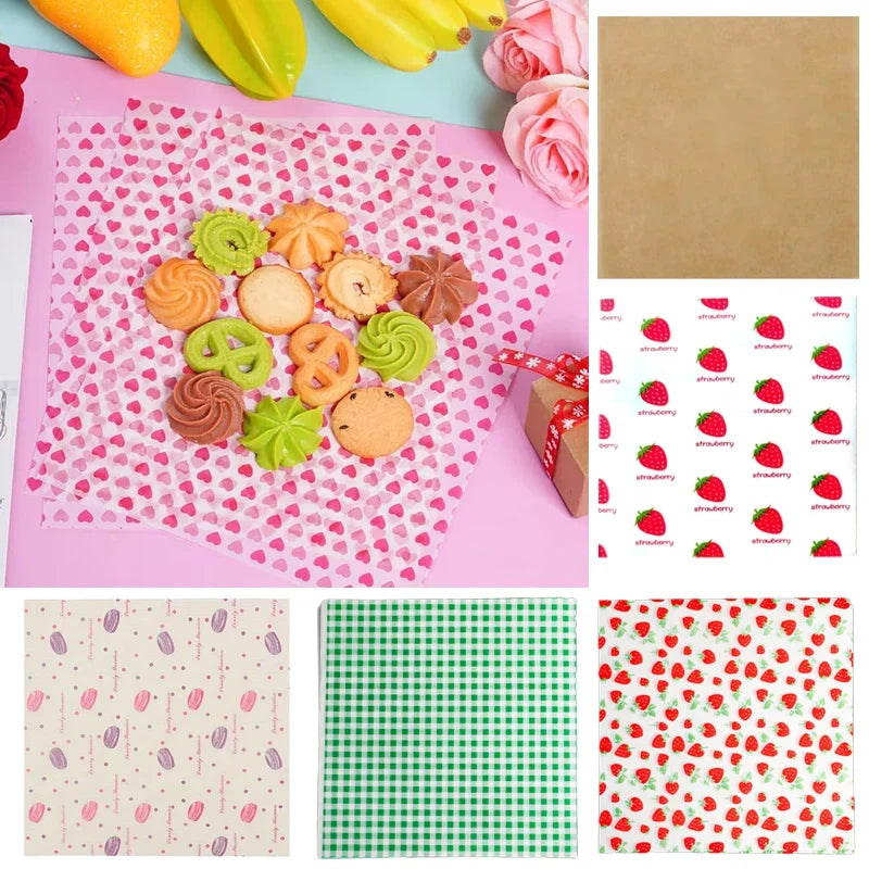 50-Pack Non-Stick Food Grade Wax Paper Sheets for Baking & Wrapping Baking Wax Paper Qme