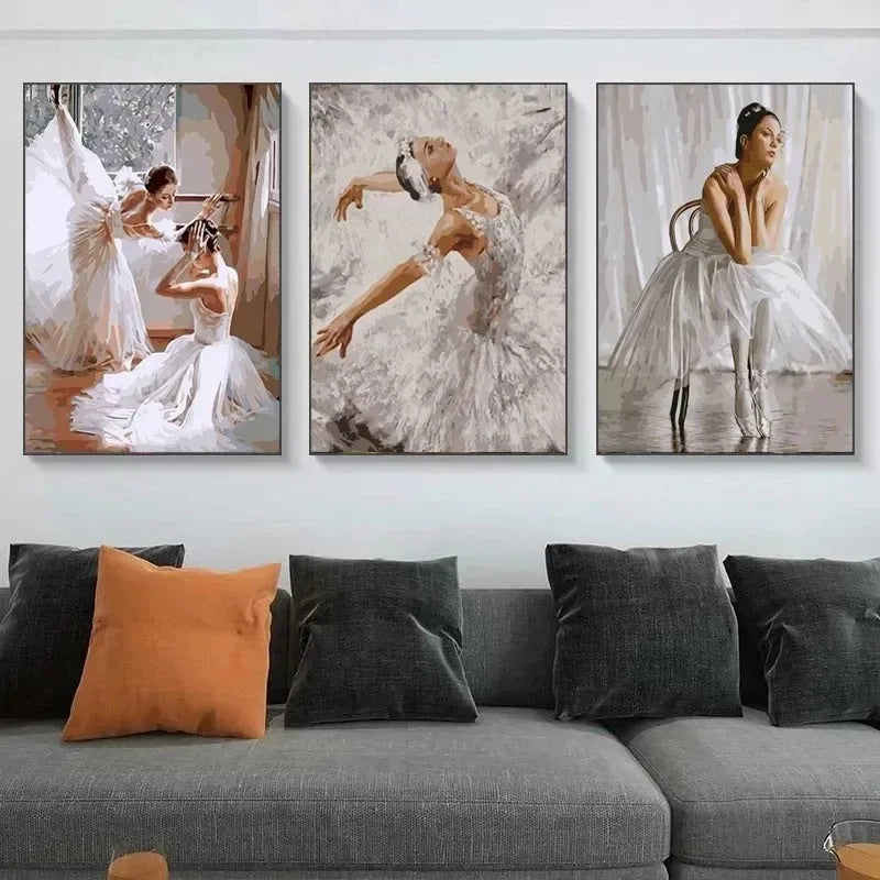 Abstract Ballet Dancer Canvas Wall Art Print | Modern Home Décor Canvas Wall Art Qst