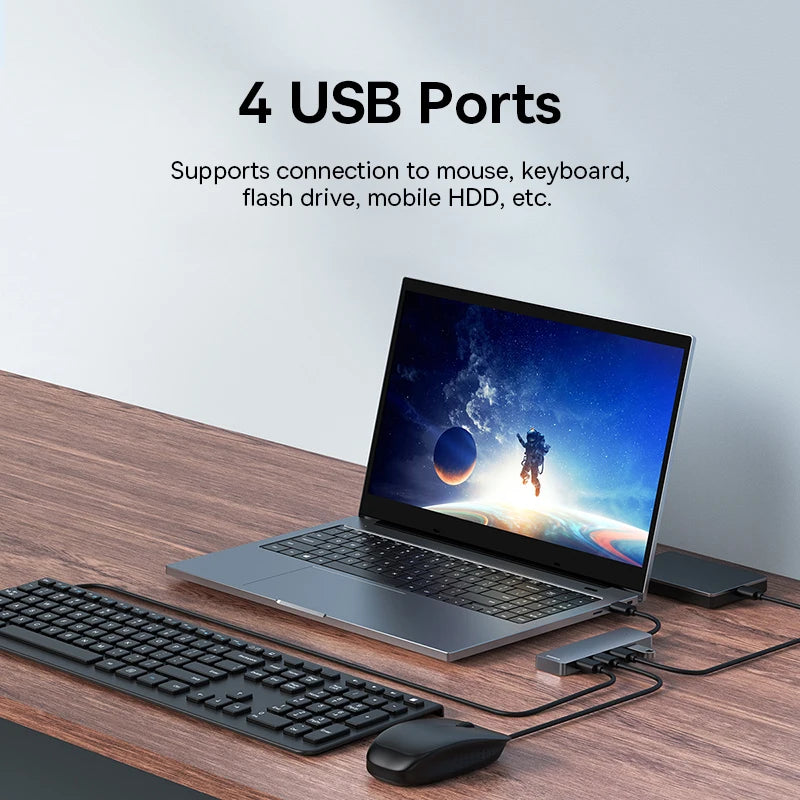 Baseus 4-Port USB 3.0 Hub – 5Gbps Laptop Splitter Adapter USB Hub Qst