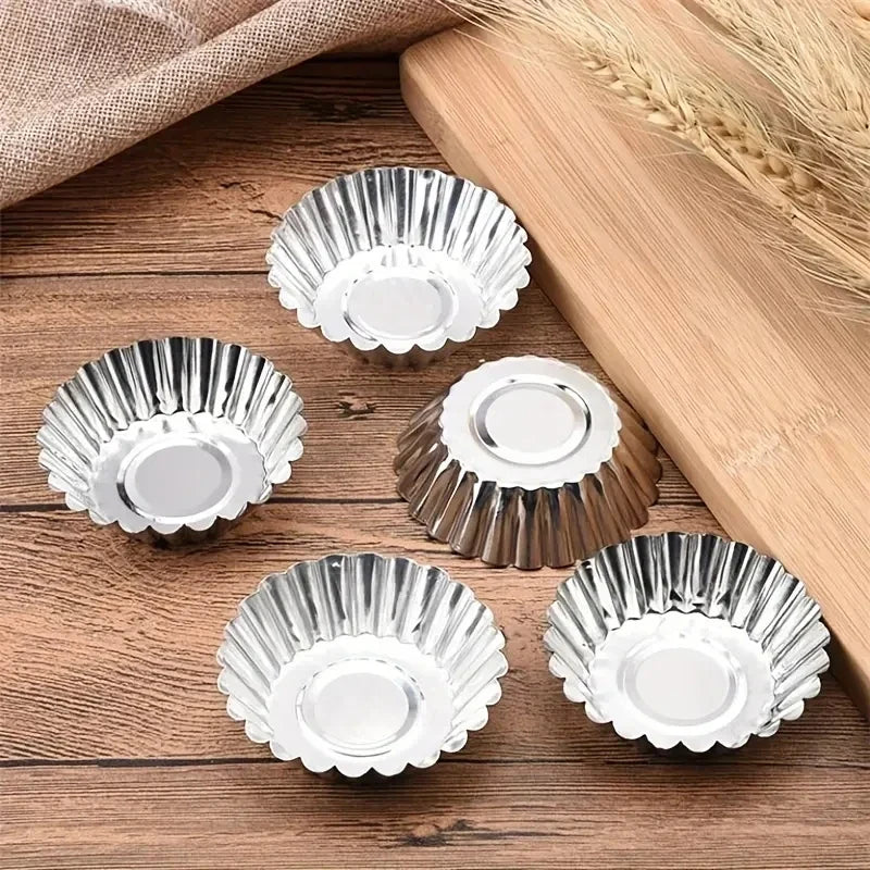 Reusable Aluminum Egg Tart Molds – Cookie, Pudding & Jelly Baking Mold Qme