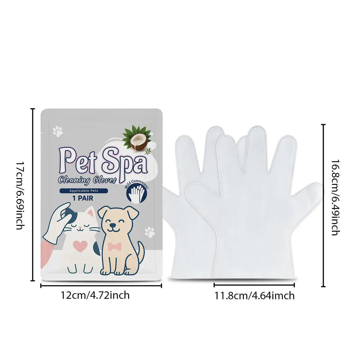 Pet Grooming Gloves – Shedding Control & Daily Cleaning, 1 Pair Pet Grooming Gloves Qme