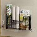 No-Drill Cabinet Door Storage Rack | Wall-Mounted Organizer Cabinet Door Rack Qme Black