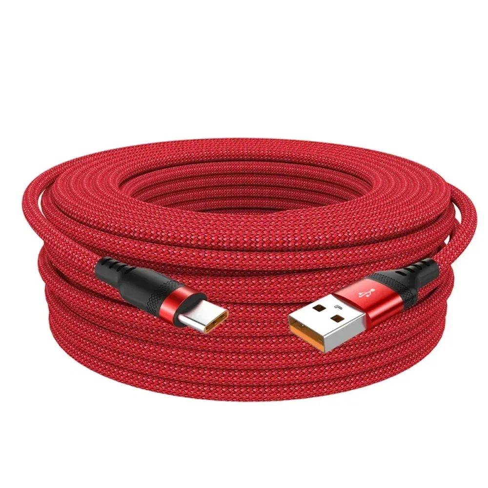 USB-C Fast Charging Nylon Braided Cable | Qme – 1m to 5m USB-C Charging Cable Qme Red 1m