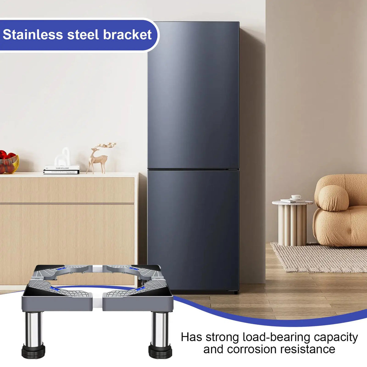 Stainless Steel Washer Dryer Pedestal Stand – Adjustable Riser Appliance Pedestal Stand Qst