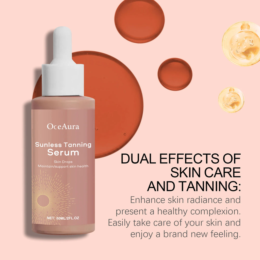 OceAura 60ml Sunless Tanning Serum – Bronzer & Moisturizer Self-Tanning Serum Qst