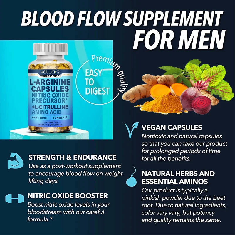 HOLUCKS L-Arginine & Beet Root Amino Acid Supplement – Extra Strength Amino Acid Supplement Qst