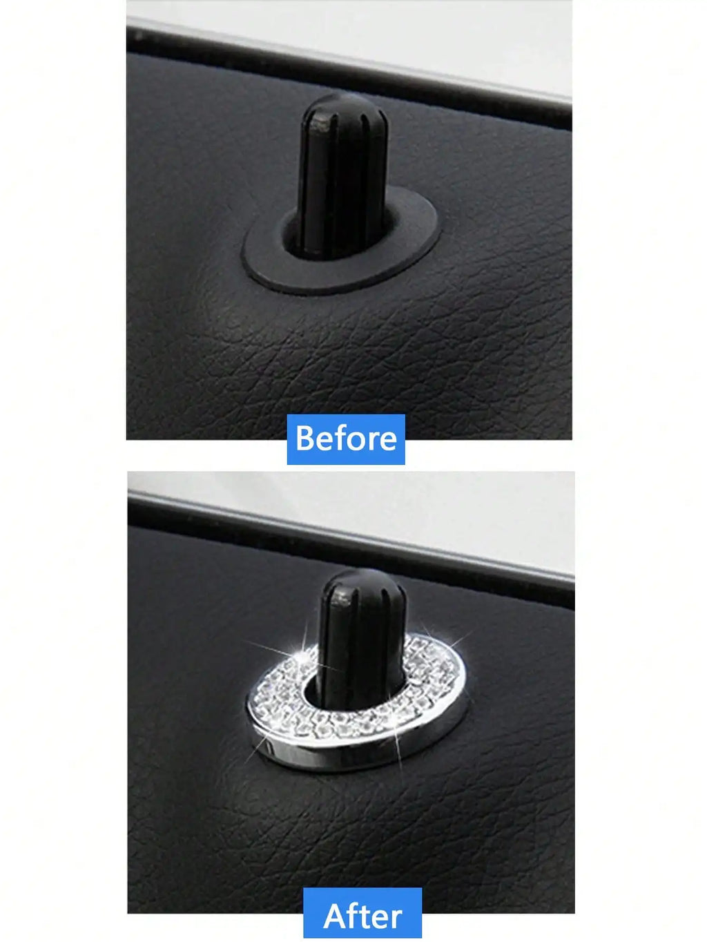 4-Pack White Door Lock Cap Rings for Mercedes-Benz Interior Car Interior Trim Qme
