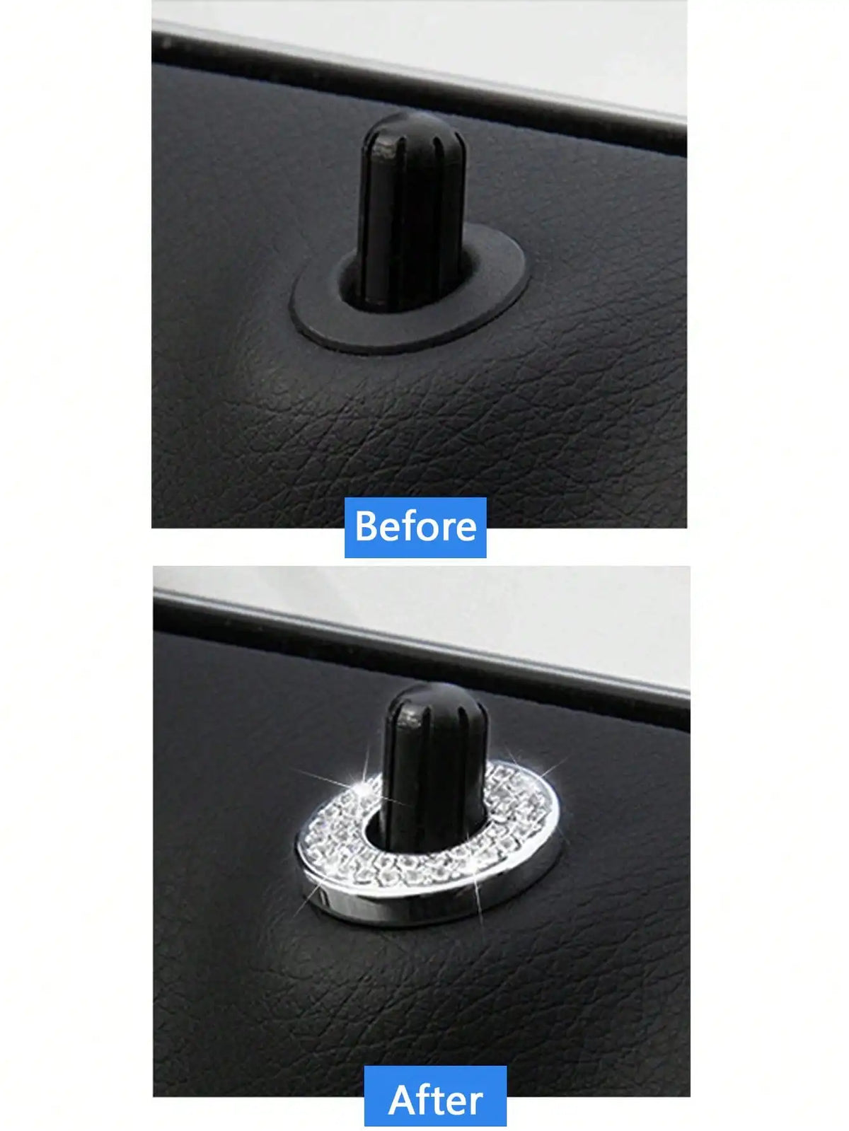 4-Pack White Door Lock Cap Rings for Mercedes-Benz Interior Car Interior Trim Qme