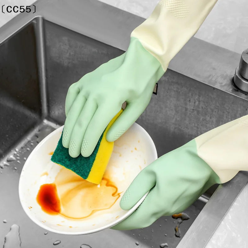 Thickened Rubber Kitchen Gloves – Wear-Resistant Dishwashing Kitchen Cleaning Gloves Qst