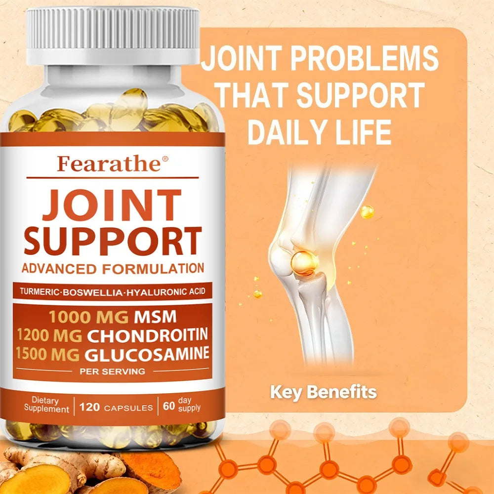 Glucosamine Chondroitin MSM Complex with Turmeric & Hyaluronic Acid Joint Support Supplement Qst