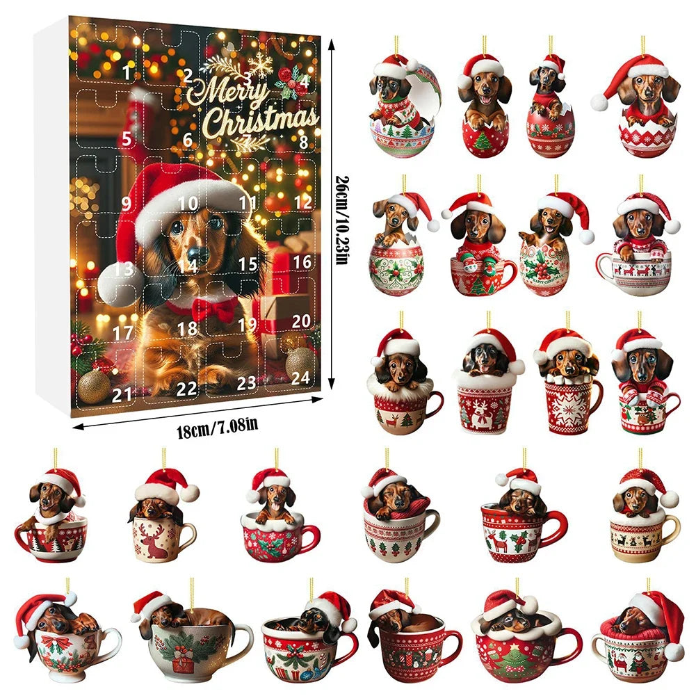 24-Day Dachshund Advent Calendar – Christmas Countdown Ornaments Advent Calendar Qme