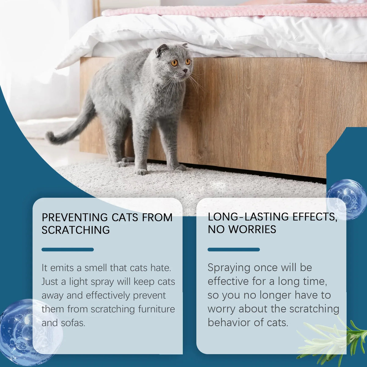 Cat Repellent Spray – Anti-Scratch & Furniture Protector Cat Deterrent Spray Qme