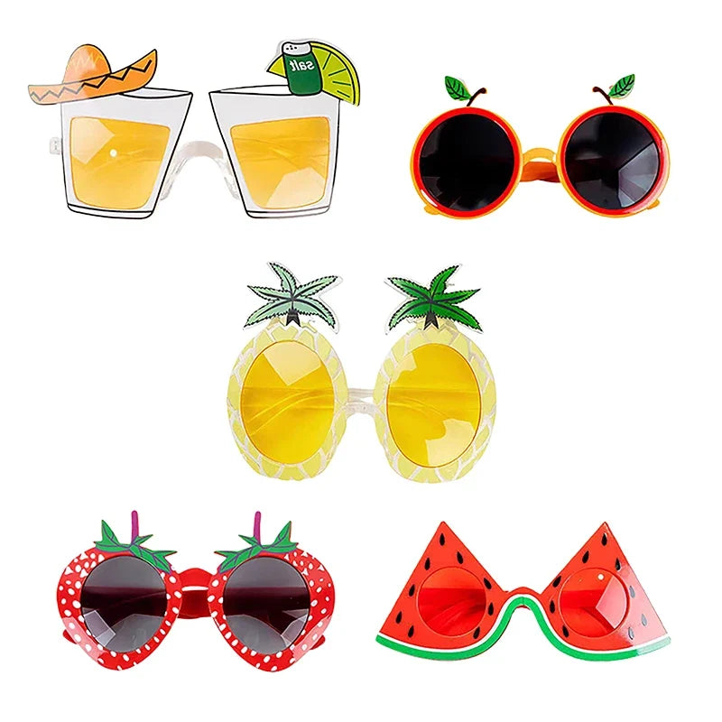 Tropical Fruit Shape Novelty Glasses – Pineapple & Strawberry Novelty Party Glasses Qme