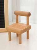 Wooden Mini Stool Phone & Tablet Stand – Beech Wood Holder Phone Tablet Stand Qme WHITE