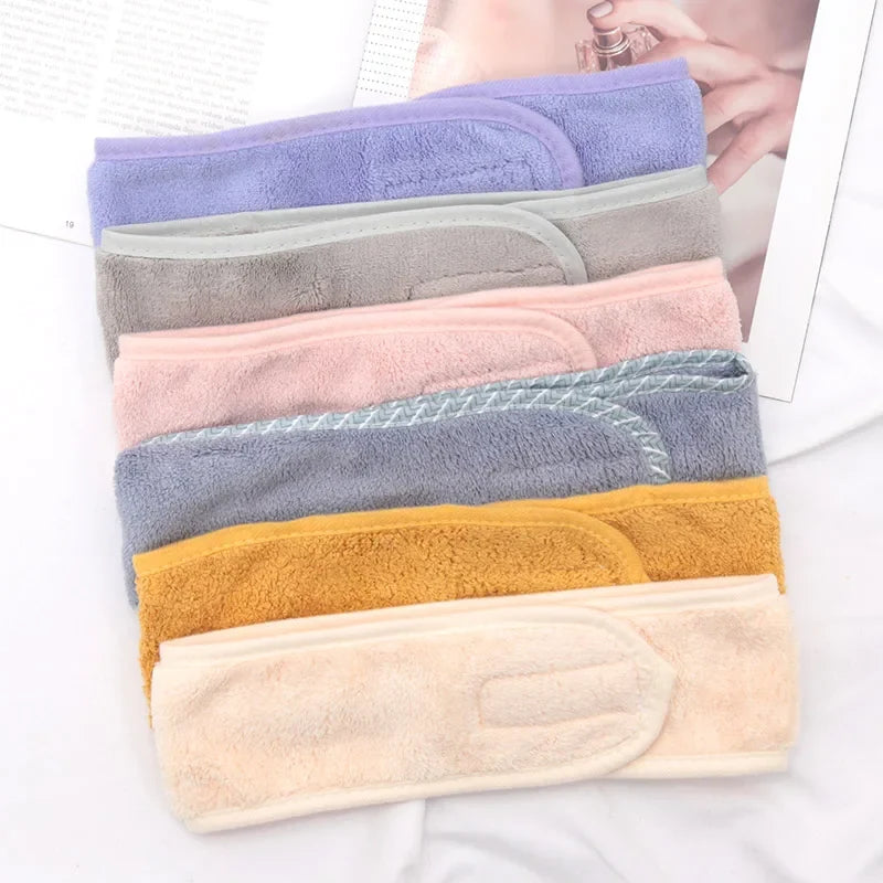 Women's Adjustable SPA Facial Headband – Soft Toweling Hair Band SPA Facial Headband Qme
