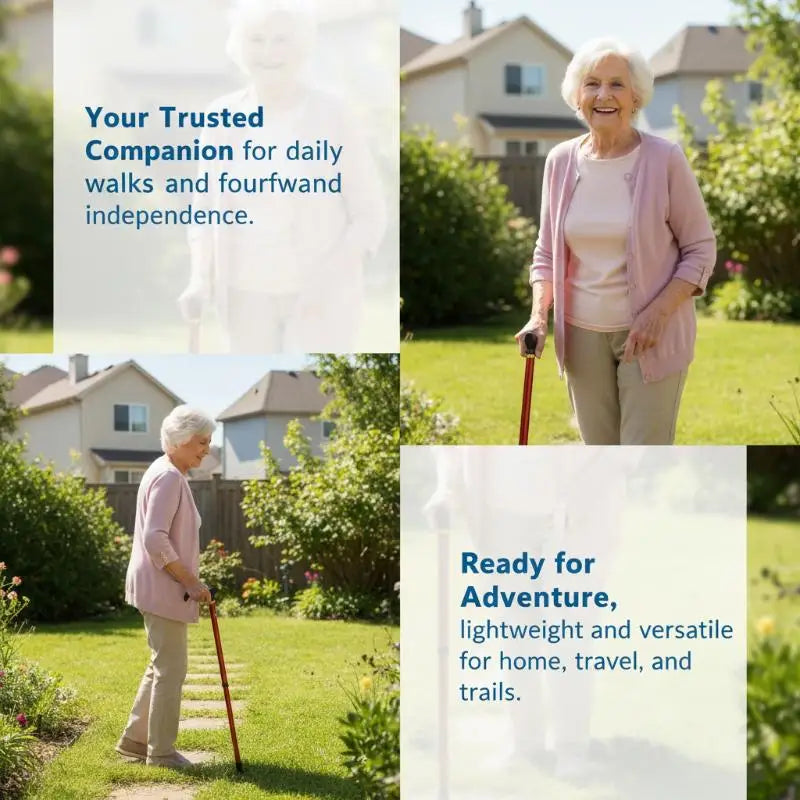 Adjustable 2-Section Aluminum Walking Stick – Anti-Skid Cane Adjustable Walking Cane Qme