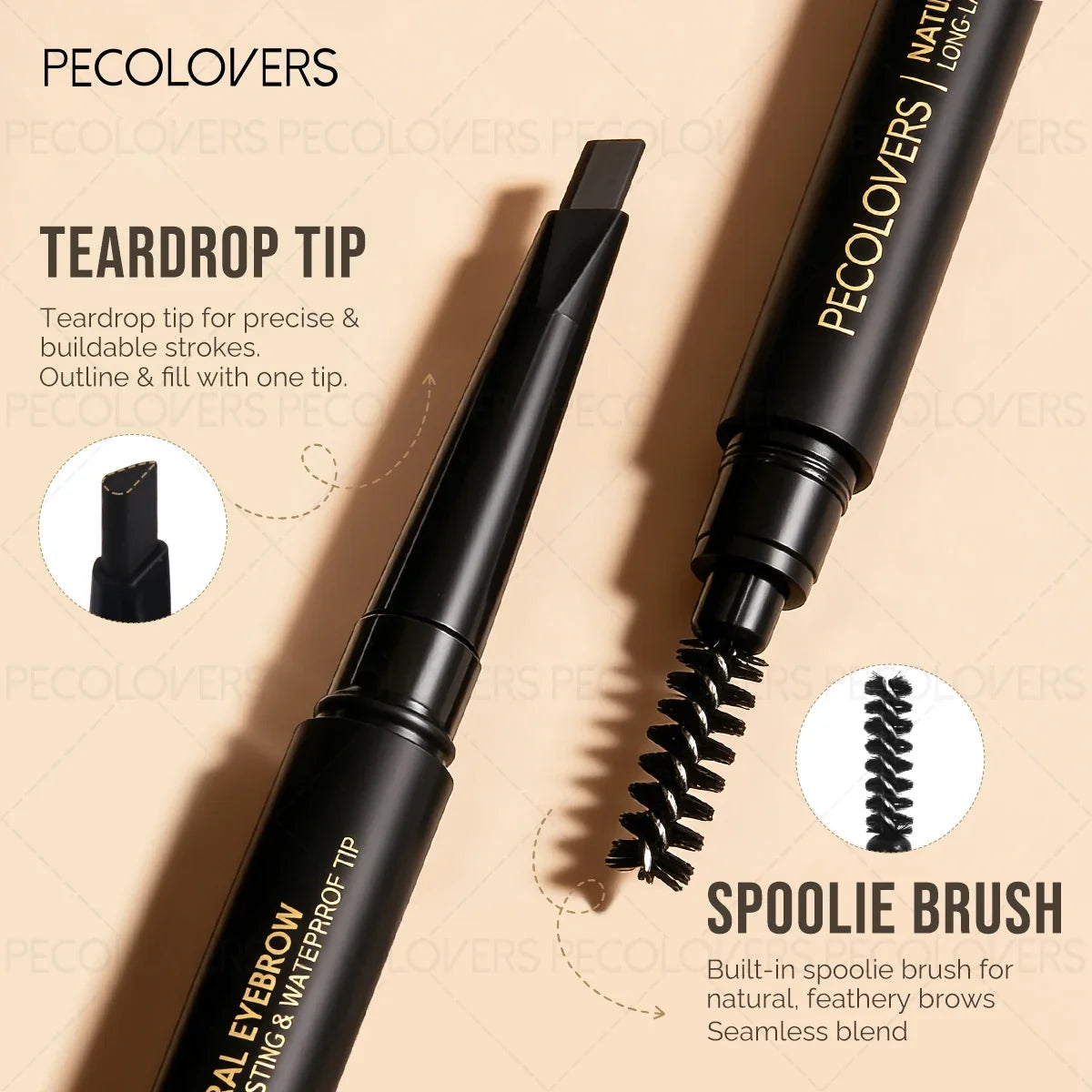 Double-Ended Waterproof Eyebrow Pencil – Fills & Defines Brows Eyebrow Pencil Qme