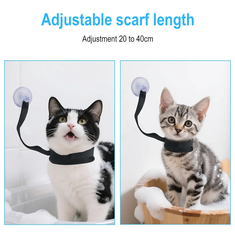 Cat Bathing Harness with Suction Cup – Pet Grooming Restraint Pet Grooming Harness Qst