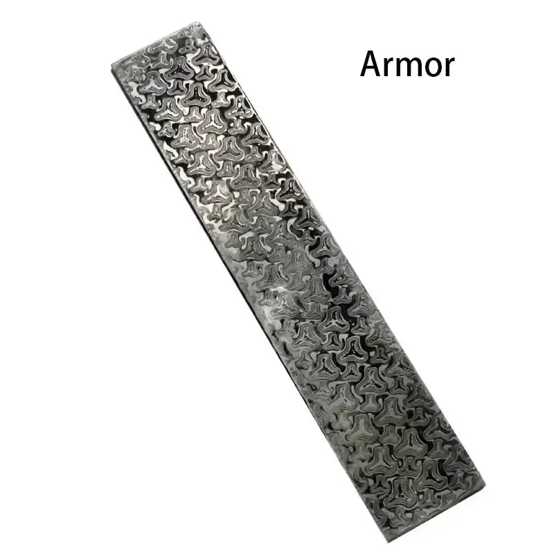 Damascus Steel Knife Blank Billet – Heat Treated DIY Bar 22x3cm Knife Making Billet Qst 22x3x0.3CM Armor