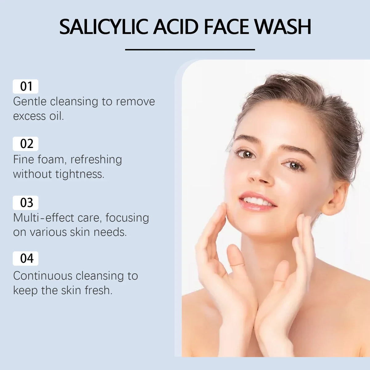 Salicylic Acid Facial Cleanser – Oil Control Moisturizing Face Wash Facial Cleanser Qme
