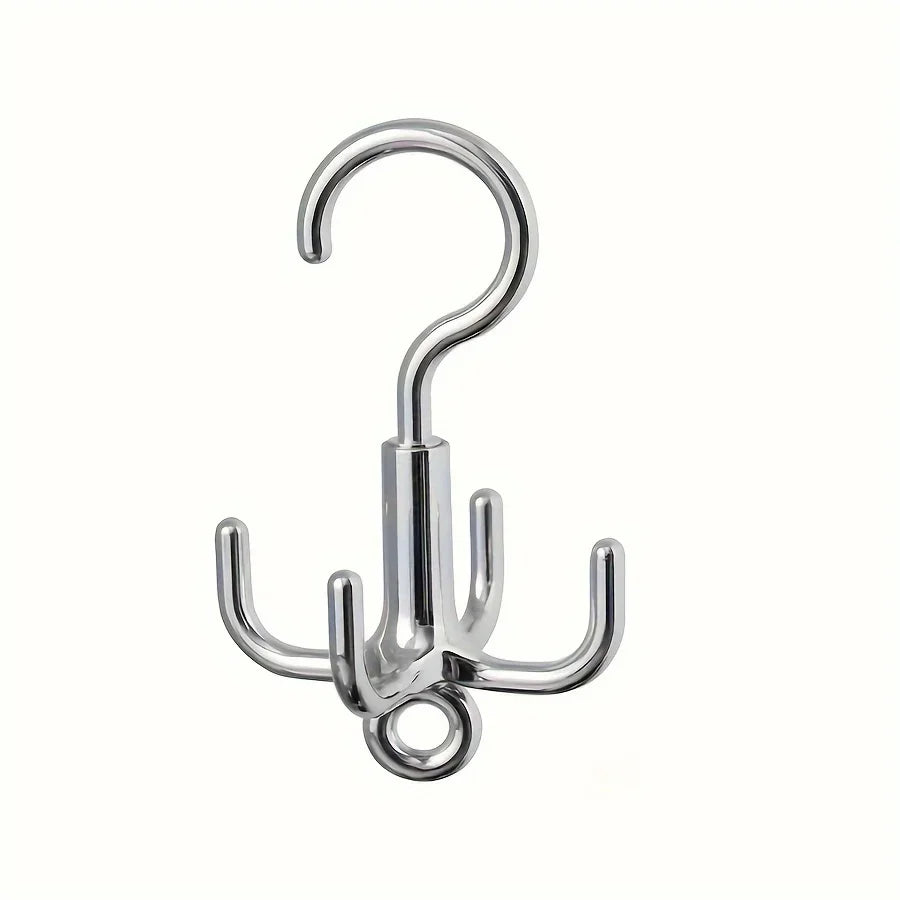 Rotating Clothes Hook Punch-Free 4-Claw Coat & Scarf Hanger Rotating Wall Hook Qme