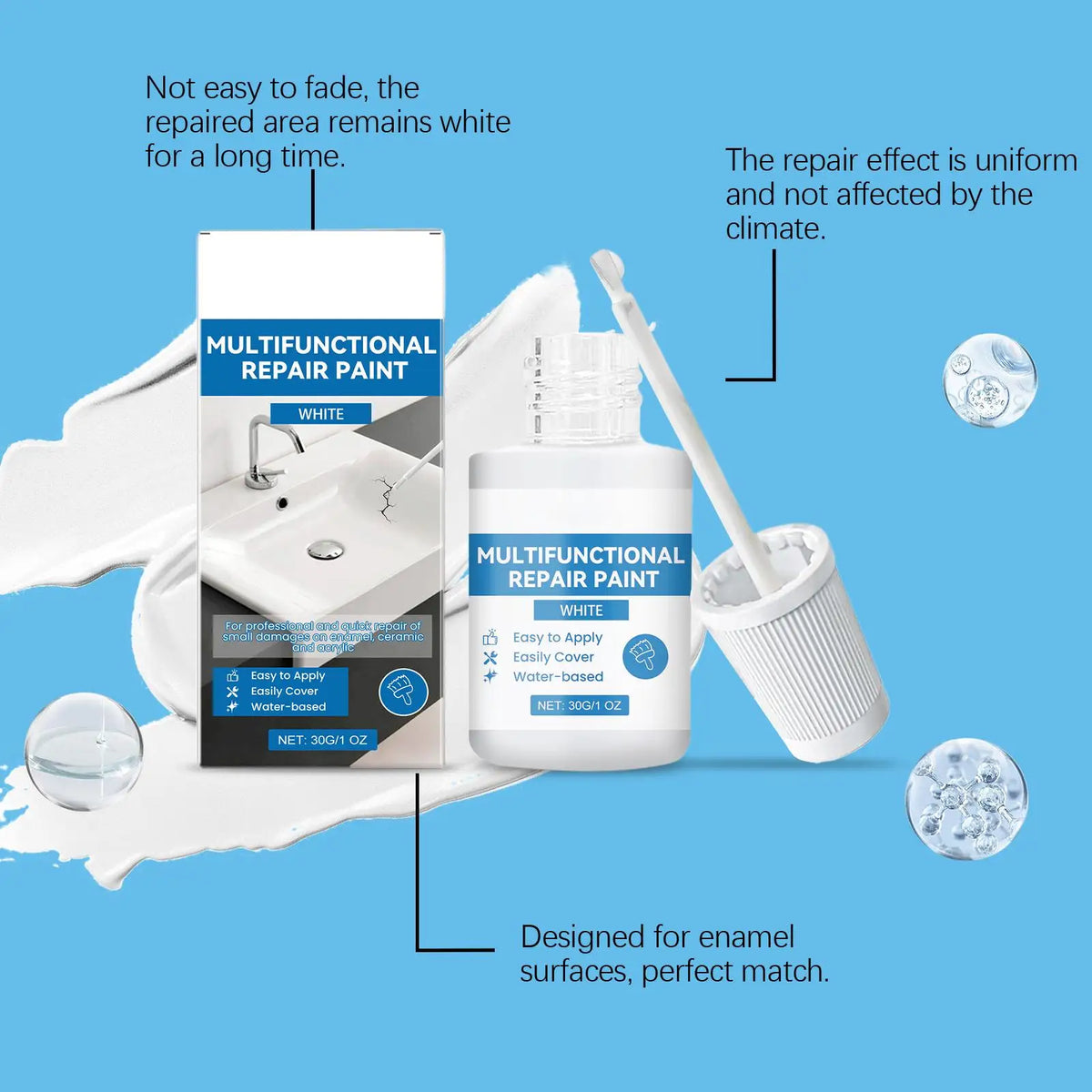 Tub & Tile Waterproof Quick-Dry Scratch Filler Coating Tile Refinishing Coating Qme