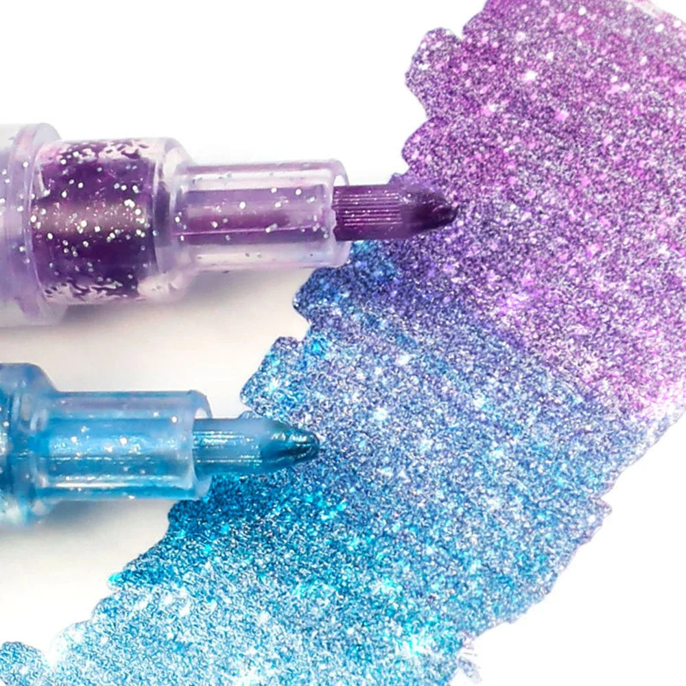 Glitter Acrylic Markers 12–36 Colors | Doodling & Card Making Glitter Art Markers Qme