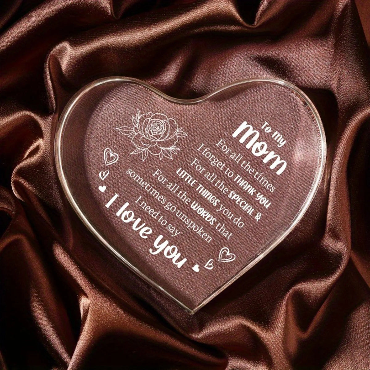 3D Acrylic Heart Sign Ornament – Heartfelt Mom Gift Decor Acrylic Sign Ornament Qme