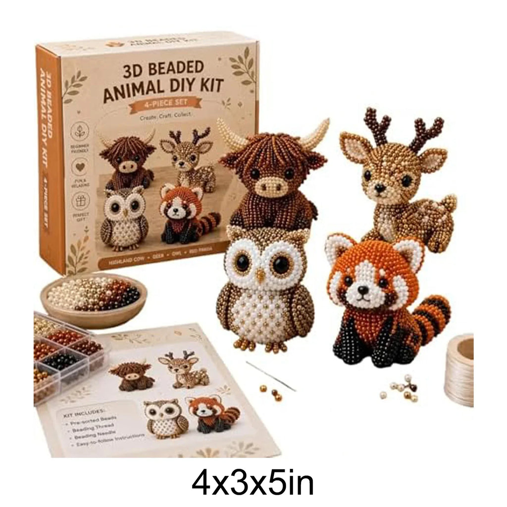 DIY 3D Animal Beading Kit – Handmade Cute Bead Craft Set DIY Beading Craft Kit Qme