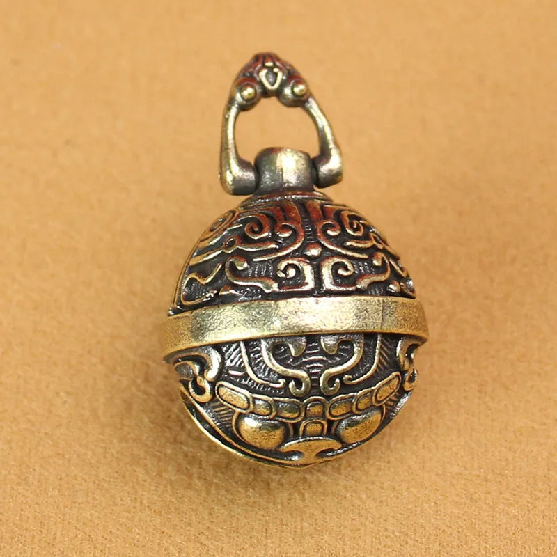 Vintage Brass Copper Gluttonous Taotie Keychain Pendant Keychain Pendant Qme
