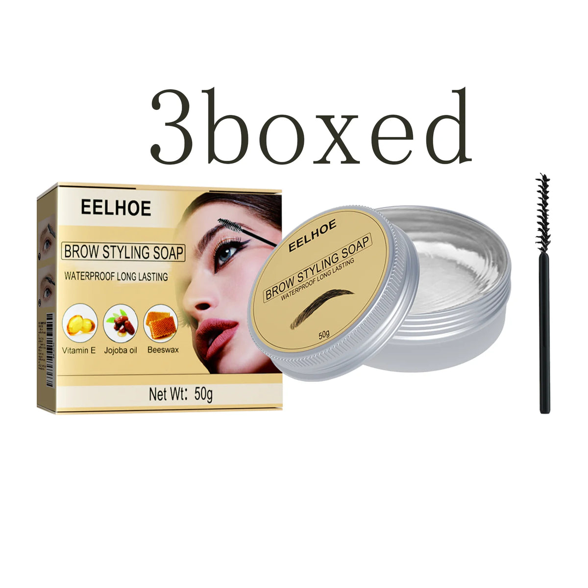 Eelhoe Clear Brow Gel – Smudge-Proof 3D Eyebrow Shaper Eyebrow Setting Gel Qst 3set
