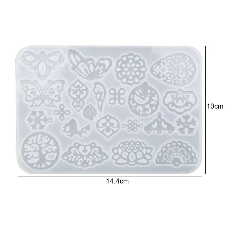 Silicone Earring & Pendant Resin Molds – DIY Jewelry Casting Set Silicone Resin Mold Set Qme Style 29