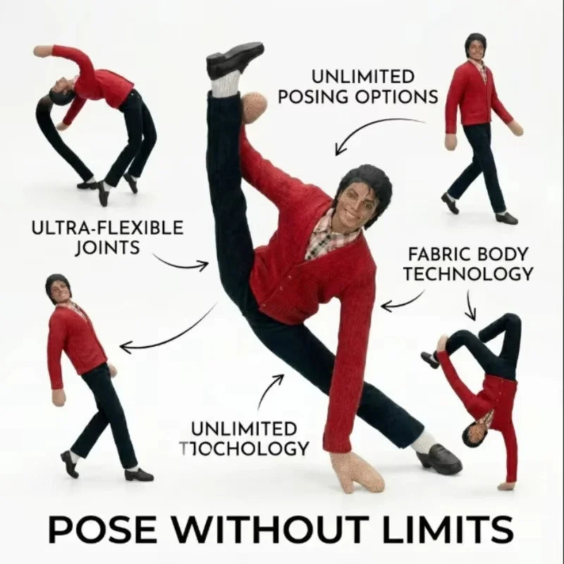 Michael Jackson Poseable Plush Doll 28cm – Collectible Figure Collectible Plush Doll Qst