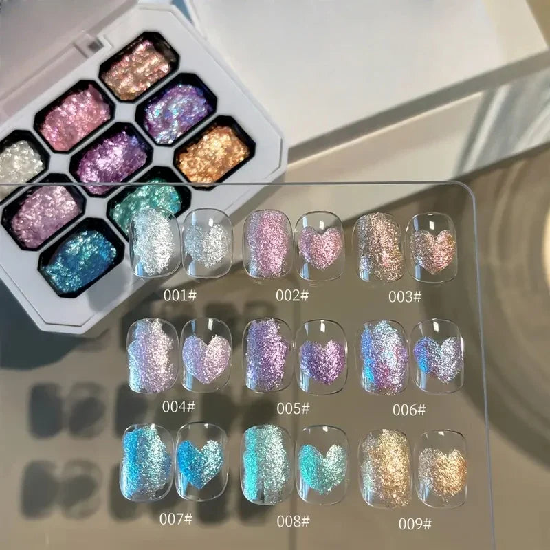 9-Color 3D Glitter Gel Paste Set – Polarized DIY Craft Modeling Glitter Craft Paste Qme