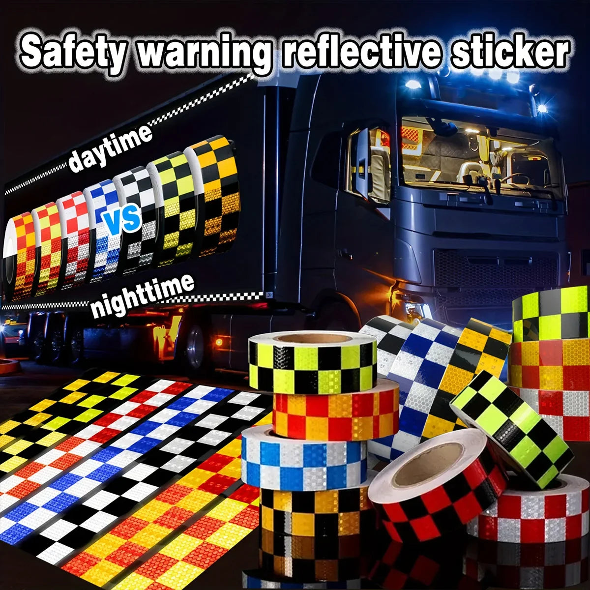 Reflective Safety Warning Tape Sticker – Car Bike Scooter Truck Reflective Safety Sticker Qme