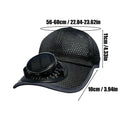 Solar Fan Hat 3-Speed Wide Brim Sun Blocking Cap 600mAh Solar Fan Hat Qme Black