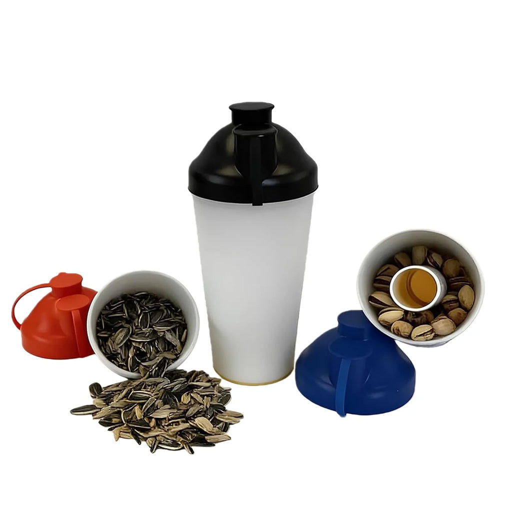 Reusable Seed & Shell Holder Dual Compartment Waste Collector Snack Shell Holder Qme