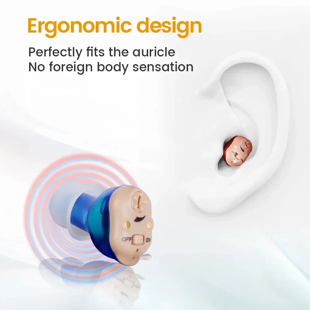 Wireless Rechargeable ITE Sound Amplifier – Invisible Mini Ear Device Sound Amplifier Qst