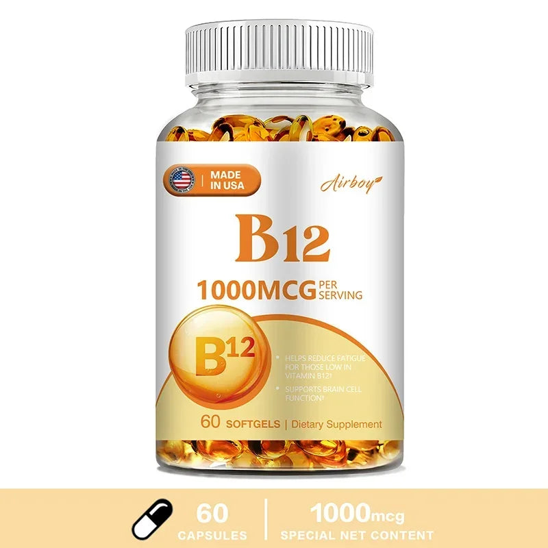 Xemenry Vitamin B12 Capsules – Energy, Mood & Brain Support Vitamin Supplement Qst 60 Capsules