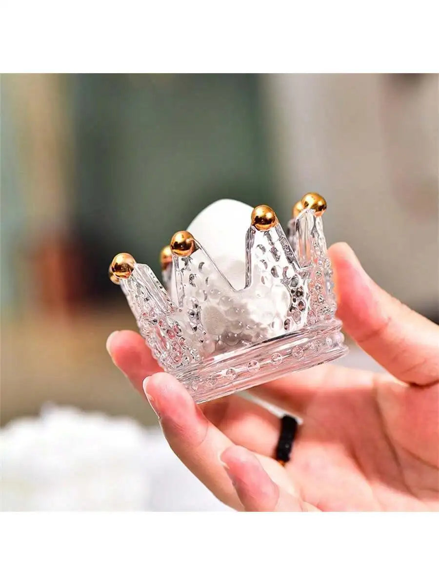 Crystal Glass Crown Jewelry & Beauty Storage Box Mini Jewelry Storage Box Qme
