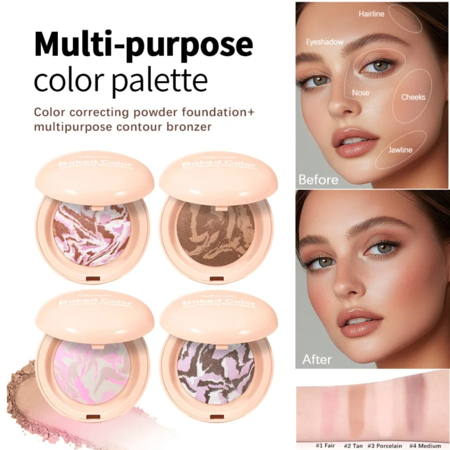 Baked Color Correcting Foundation & Contour Palette Contour Makeup Palette Qst